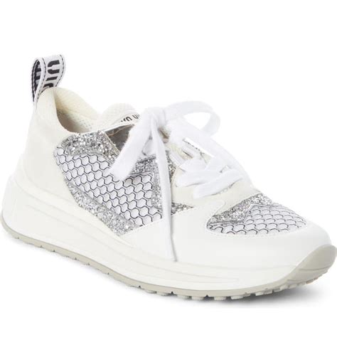 miu miu mesh glitter sneakers|mi miu prada sneakers.